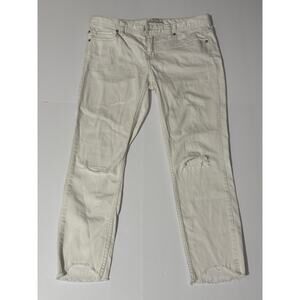 Free People White Distressed Jeans, Size 29